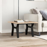 ZNTS Coffee Table Y-Frame 60x60x40 cm Solid Wood Pine and Steel 3282704