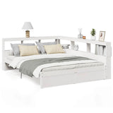 Bookcase Bed without Mattress White 160x200 cm Solid Wood Pine 3324349