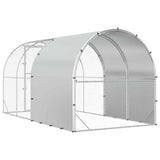 Chicken Coop Silver 400 x 200 x 200 cm Galvanised Steel 3434681