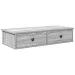 ZNTS Wall Shelf with Drawers Grey Sonoma 80x31x17 cm Engineered Wood 859955