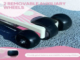Electric Scooter for Kids Aged 4-7 Years, with Flashing LED Lights, Rear Auxiliary Wheels, Pink T3398P349467