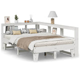 Bookcase Bed without Mattress White 120x200cm Solid Wood Pine 3324542