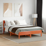 Bed Frame without Mattress Wax Brown 120x200 cm Solid Wood Pine 842653
