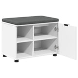 Hall Bench White 60 x 38 x 46 cm Engineered Wood and Fabric 891496