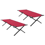 Folding Camping Bed Folding Manual Red Oxford fabric 42003194