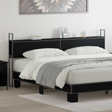 Storage Headboard with Charging Station Black oak 200 cm 859825