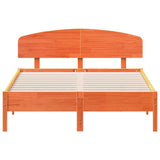 Bed Frame without Mattress Wax Brown 140x190 cm Solid Wood Pine 3207228