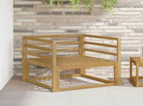 Outdoor Middle Sofa Solid Acacia Wood White 3438993