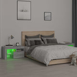 ZNTS Bedside Cabinets 2 pcs with LED Lights Grey Sonoma 70x36.5x40 cm 3152776