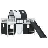 Kids'Loft Bed Frame White and Black 90 x 200 cm Metal 42020853