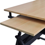 Two Drawers Tiltable Tabletop Drawing Table with Stool 20087