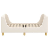 Toddler Bed Frame with Headboard Cream 70 x 140 cm Sheep Fabric 42010844