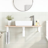 Basin Shelf Wall Mounted Steel and Solid Wood Oak 3302548