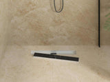 Shower Drain Glass Cover with 360&deg Siphon Black 50 cm 42015973