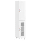 Highboard High Gloss White 34.5x34x180 cm Engineered Wood 3200363