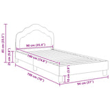 Children's Bed Frame with Headboard Purple 90 x 190 cm Velvet 42010954
