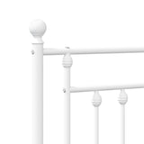 Metal Bed Frame without Mattress with Headboard White 107x203cm 353582