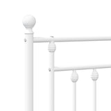 Bed Frame White Steel Double Bed Frame Rectangular 353604