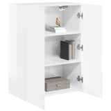 TV Wall Cabinet Wall-mounted High Gloss White 59.5 x 31 x 80 cm 892363