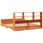 Bed Frame without Mattress Wax Brown 200x200 cm Solid Wood Pine 3323679