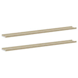 Wall Shelves 2 pcs White and Sonoma Oak 115x9x3 cm 326693