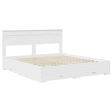 Bed Frame with Headboard White 180 x 200 cm Engineered Wood 3409958