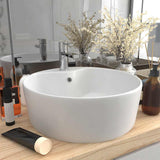147031 Luxury Wash Basin with Overflow Matt White 36x13 cm Ceramic