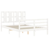 Bed Frame without Mattress White 140x190 cm Solid Wood 3194097