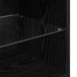 TV Wall Units Wall-mounted 5 pcs Black Oak Engineered Wood 3402925