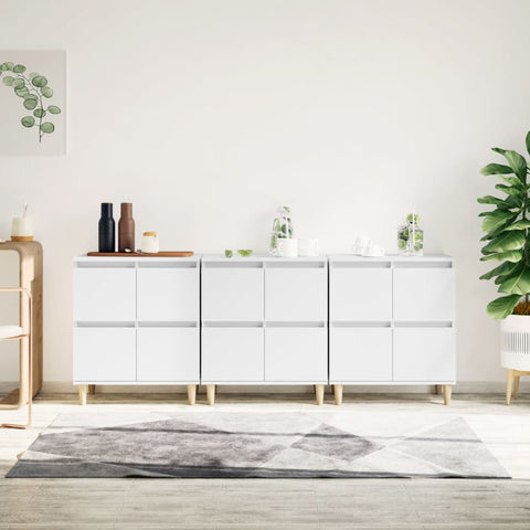 Sideboards 3 pcs White 60x35x70 cm Engineered Wood 3185767
