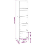 Book Cabinet/Room Divider Concrete Grey 40x30x166 cm 811632