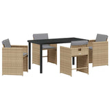 Garden Dining Set 5 pcs Beige Poly Rattan 3380710