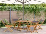 5 Piece Garden Dining Set Anthracite Fabric and Solid Wood 3281773