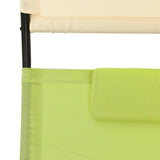 Sun Lounger Green and cream Textilene, Steel Double 310550