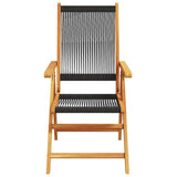 Garden Dining Set Black Solid Acacia wood Medium 3281721