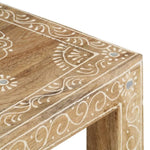 ZNTS 2 Piece Hand-painted Side Table Set Solid Mango Wood 285881