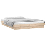 LED Bed Frame without Mattress King Size Solid Wood 819977