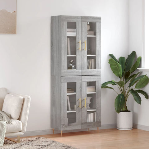Highboard Grey Sonoma 69.5x34x180 cm Engineered Wood 3198271