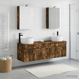 Bathroom Cabinet Set 5 pcs Smoked Oak Engineered Wood 3406635