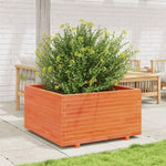 ZNTS Garden Planter Wax Brown 90x90x49.5 cm Solid Wood Pine 3282536