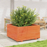 ZNTS Garden Planter Wax Brown 90x90x49.5 cm Solid Wood Pine 3282536