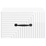 Wall-Mounted Bedside Cabinet with Drawer 2 pcs High Gloss White 898604