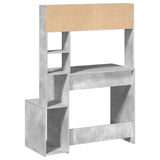 Desk with Shelves Concrete Grey 100x45x140 cm Engineered Wood 860439