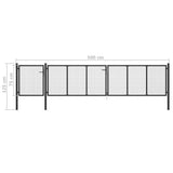 Garden Gate Steel 500x75 cm Anthracite 144334