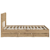 Bed Frame with Storage and Headboard Artisan Oak 120 x 200 cm 3445804