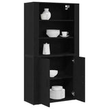 Highboard Black Oak 80 x 33 x 150 cm Engineered Wood 3333079