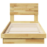 Bed Frame with Headboard without Mattress 100x200 cm Solid Wood Oak 3315743