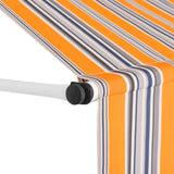 43230 Manual Retractable Awning 400 cm Yellow and Blue Stripes