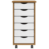 Rolling Cabinet with Drawers "MOSS" Honey Brown Solid Wood Pine 4015783