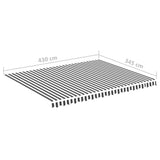 Replacement Fabric for Awning Anthracite and White 4.5x3.5 m 311990